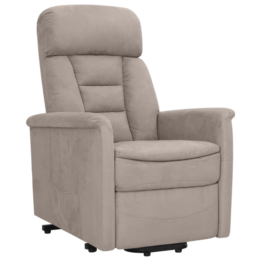 Relaxsessel mit Aufstehhilfe Taupe Wildleder-Optik
