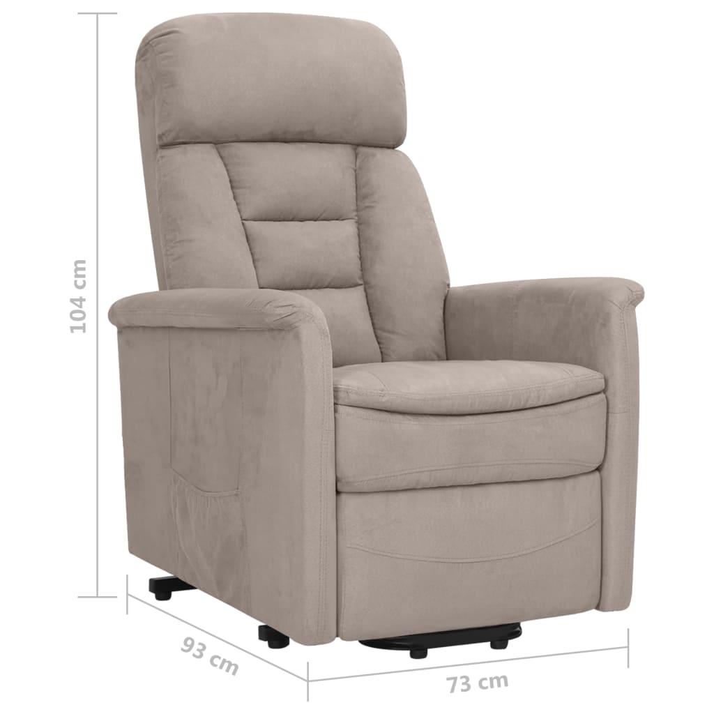 Relaxsessel mit Aufstehhilfe Taupe Wildleder-Optik