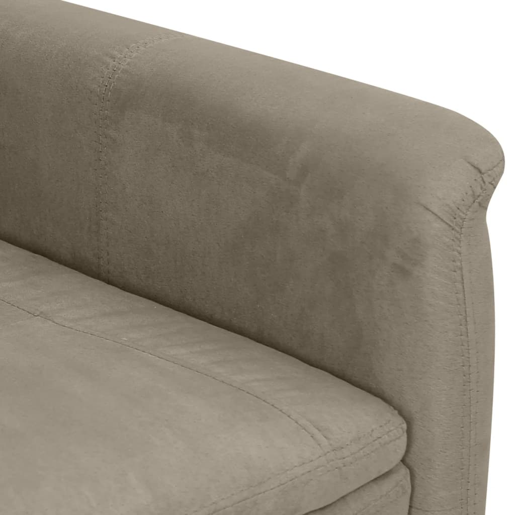 Relaxsessel mit Aufstehhilfe Hellgrau Wildleder-Optik