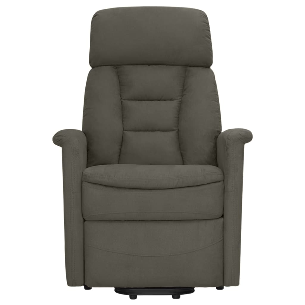 Relaxsessel mit Aufstehhilfe Dunkelgrau Wildleder-Optik