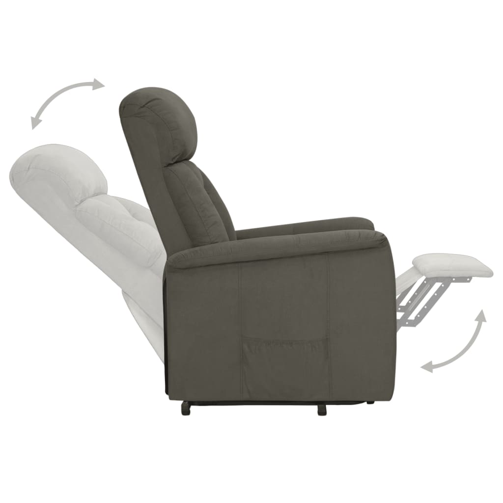Relaxsessel mit Aufstehhilfe Dunkelgrau Wildleder-Optik