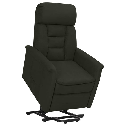 Relaxsessel mit Aufstehhilfe Schwarz Wildleder-Optik