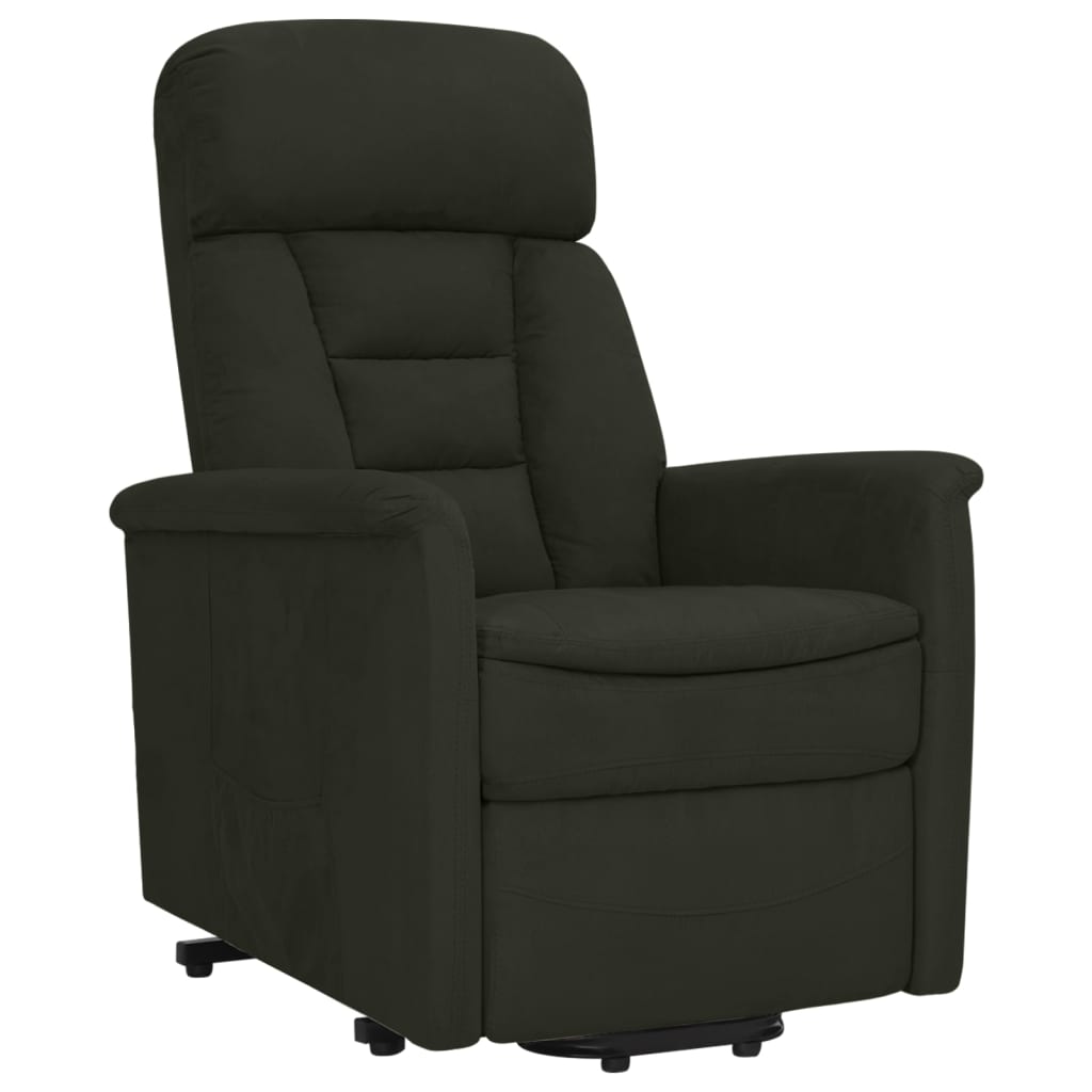 Relaxsessel mit Aufstehhilfe Schwarz Wildleder-Optik
