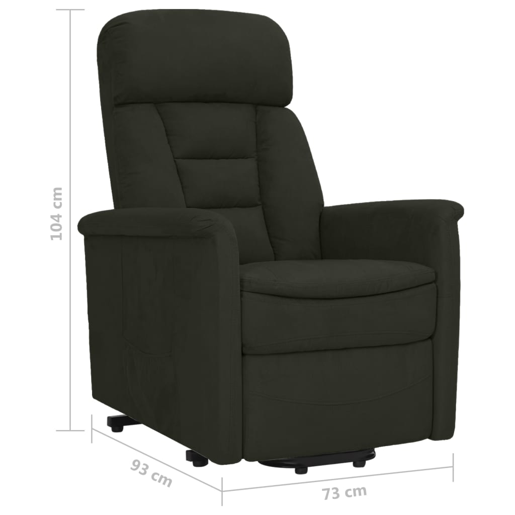 Relaxsessel mit Aufstehhilfe Schwarz Wildleder-Optik