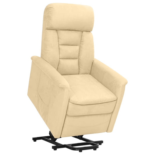 Relaxsessel mit Aufstehhilfe Creme Wildleder-Optik