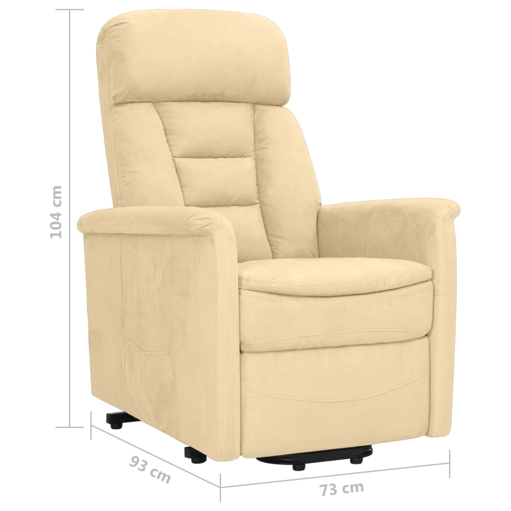 Relaxsessel mit Aufstehhilfe Creme Wildleder-Optik