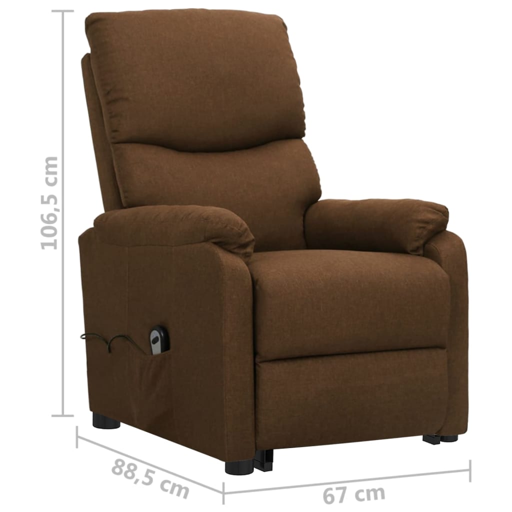 Chaise releveuse en tissu marron