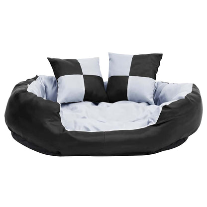 Wendbares & waschbares Hundekissen Grau und Schwarz 85x70x20 cm
