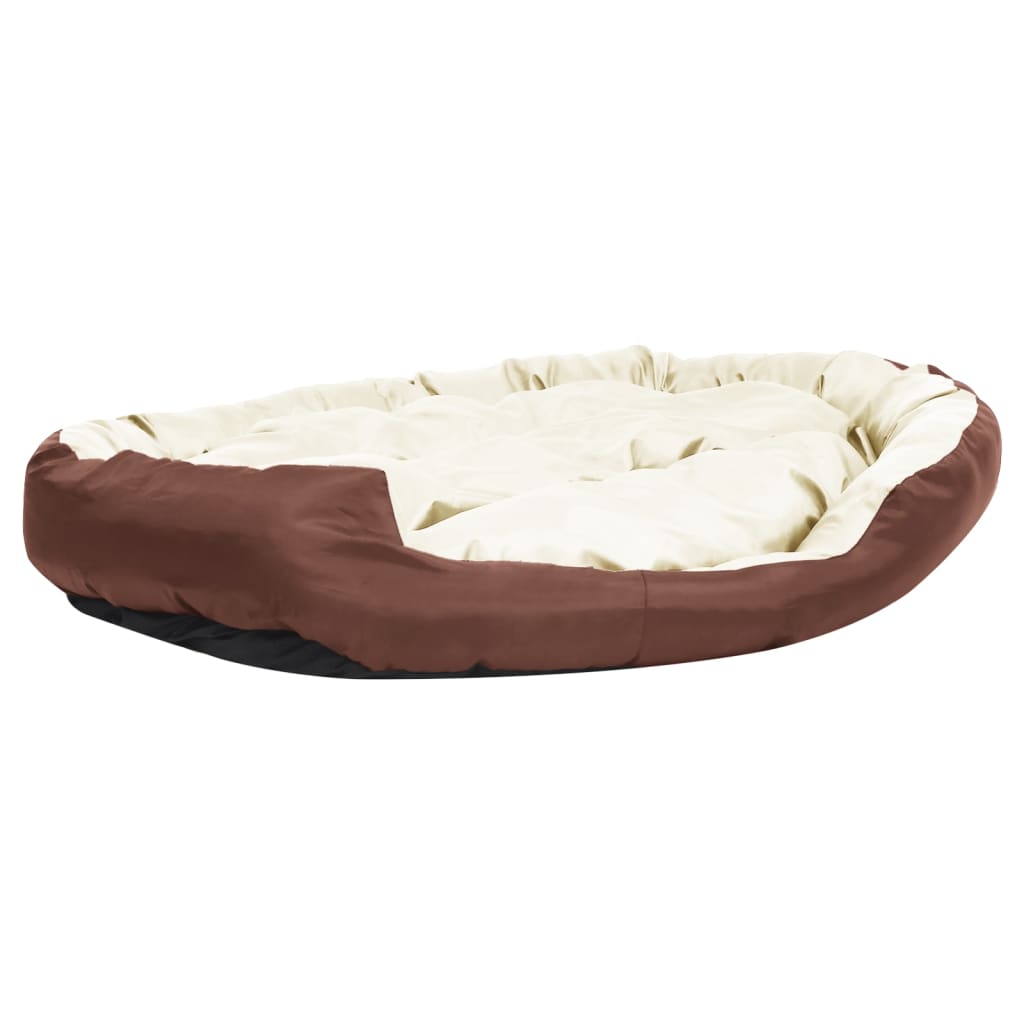 Hundekissen Wendbar und Waschbar Braun und Creme 150x120x25 cm