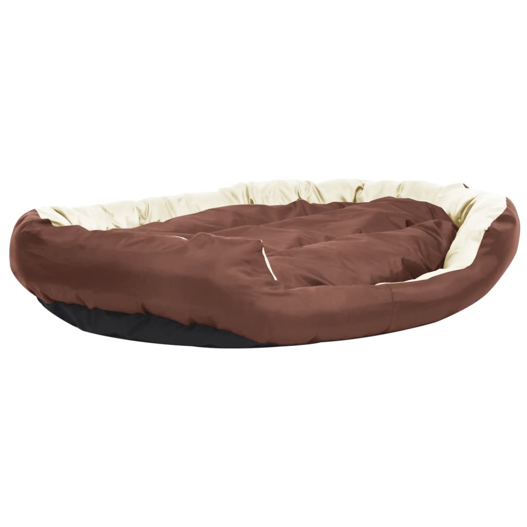 Hundekissen Wendbar und Waschbar Braun und Creme 150x120x25 cm