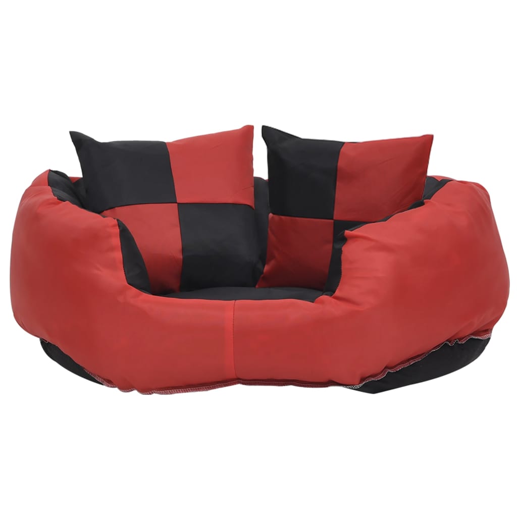 Hundekissen Wendbar und Waschbar Rot und Schwarz 65x50x20 cm