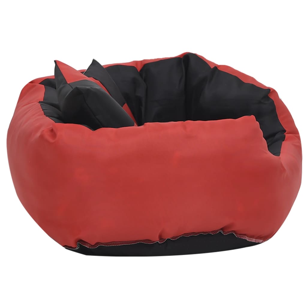 Hundekissen Wendbar und Waschbar Rot und Schwarz 65x50x20 cm
