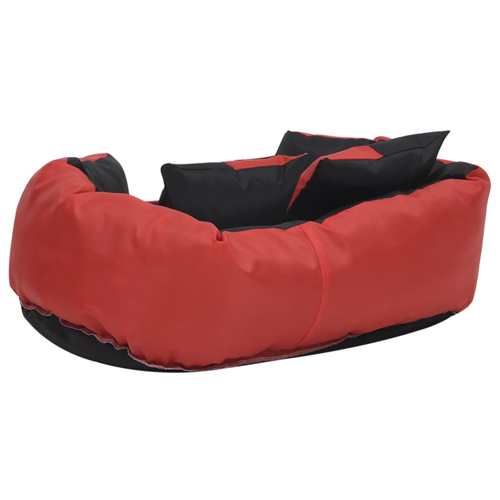 Hundekissen Wendbar und Waschbar Rot und Schwarz 65x50x20 cm