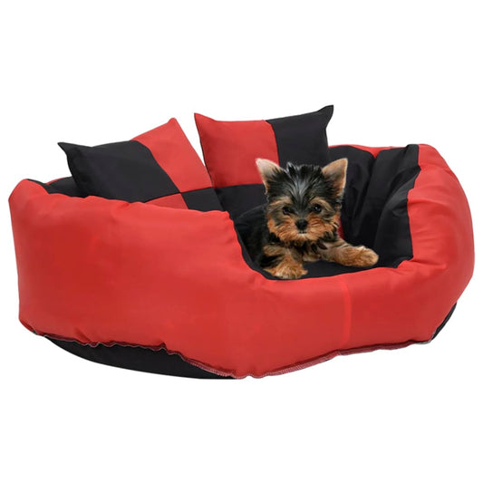 Hundekissen Wendbar und Waschbar Rot und Schwarz 65x50x20 cm