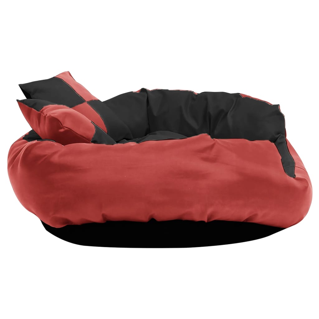 Hundekissen Wendbar und Waschbar Rot und Schwarz 85x70x20 cm