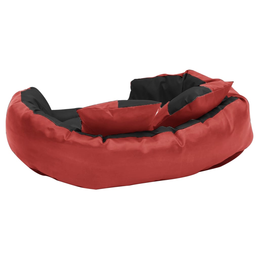 Hundekissen Wendbar und Waschbar Rot und Schwarz 85x70x20 cm