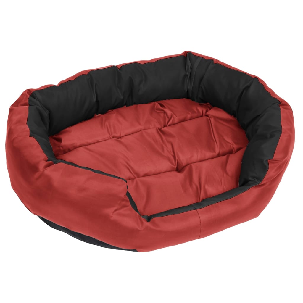 Hundekissen Wendbar und Waschbar Rot und Schwarz 85x70x20 cm