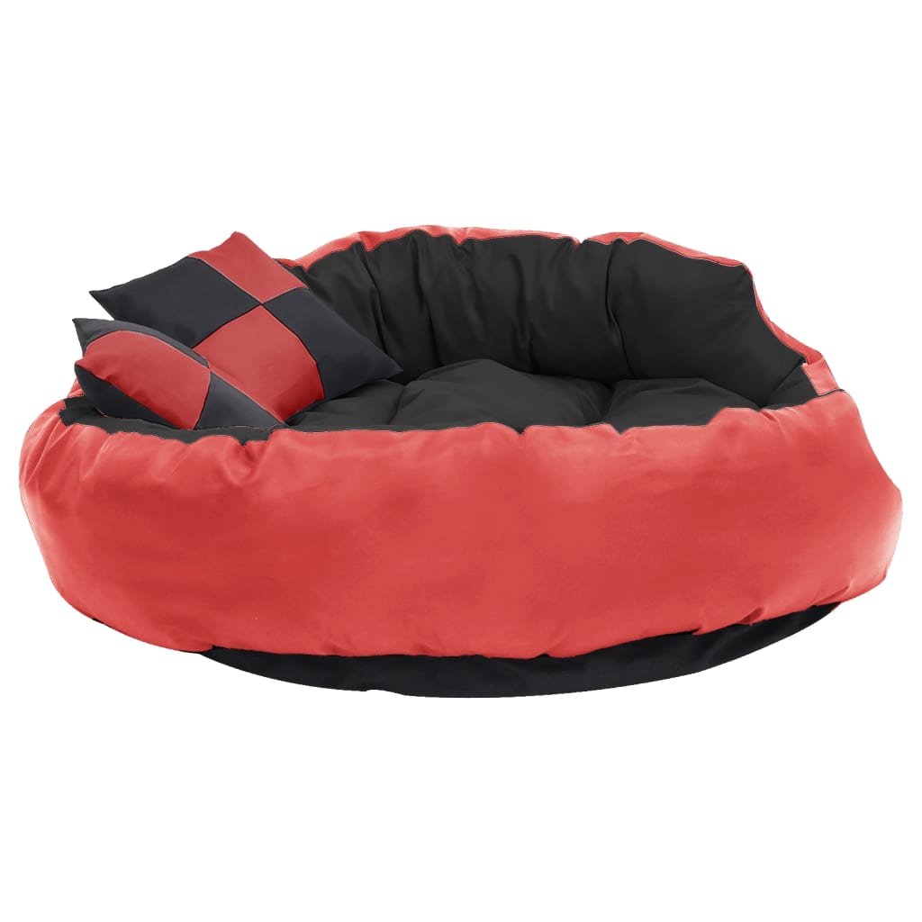 Hundekissen Wendbar und Waschbar Rot und Schwarz 110x80x23 cm