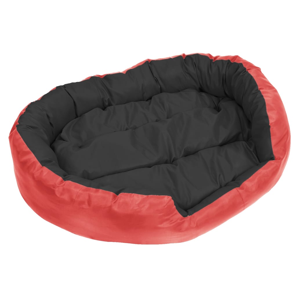 Hundekissen Wendbar und Waschbar Rot und Schwarz 110x80x23 cm