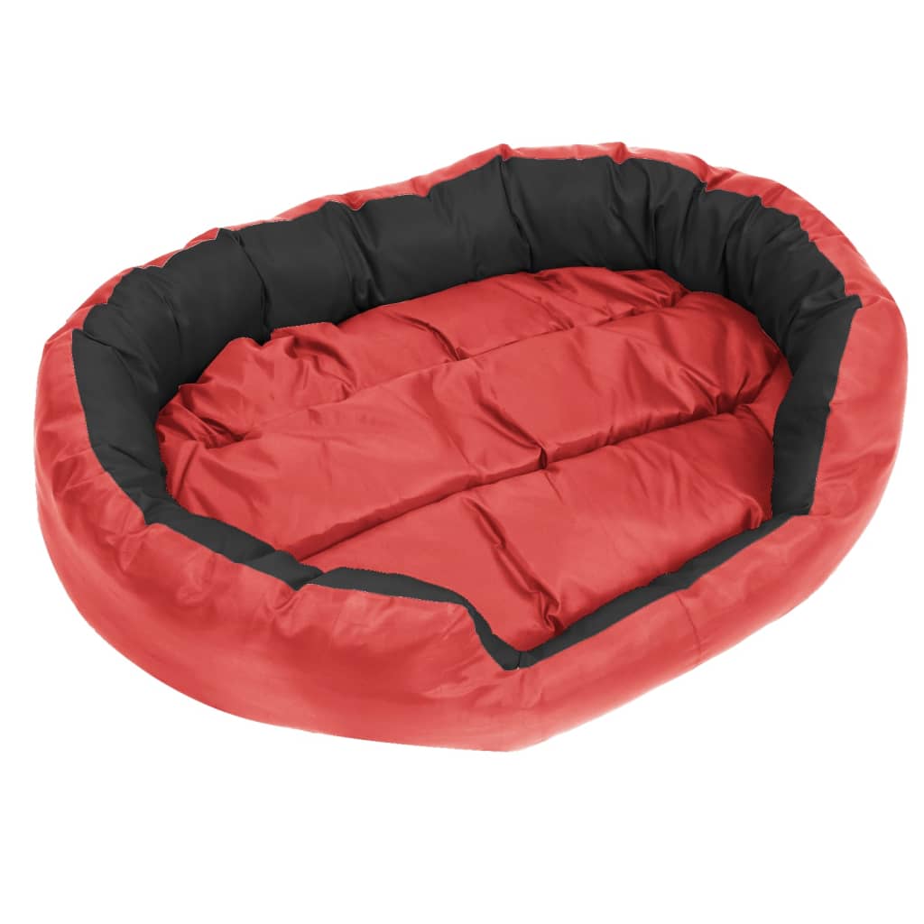 Hundekissen Wendbar und Waschbar Rot und Schwarz 110x80x23 cm