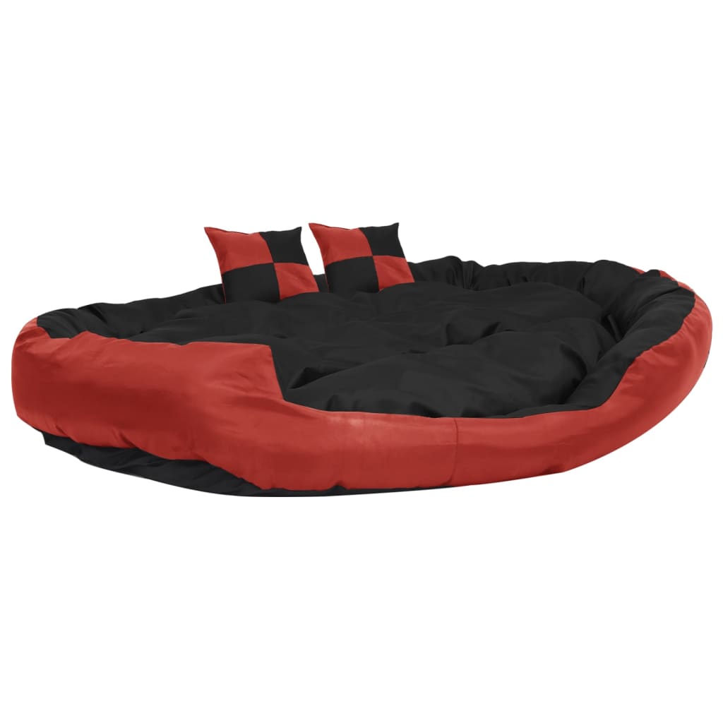 Hundekissen Wendbar und Waschbar Rot und Schwarz 150x120x25 cm