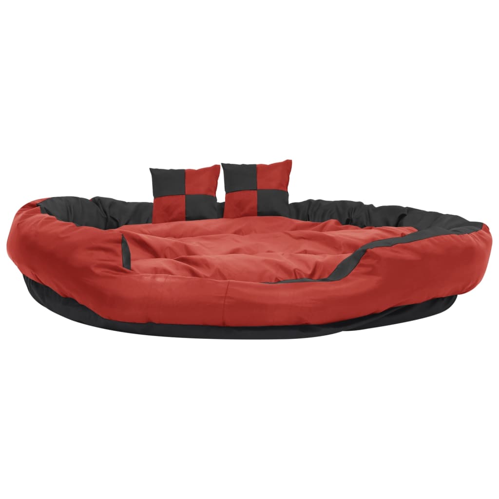 Hundekissen Wendbar und Waschbar Rot und Schwarz 150x120x25 cm
