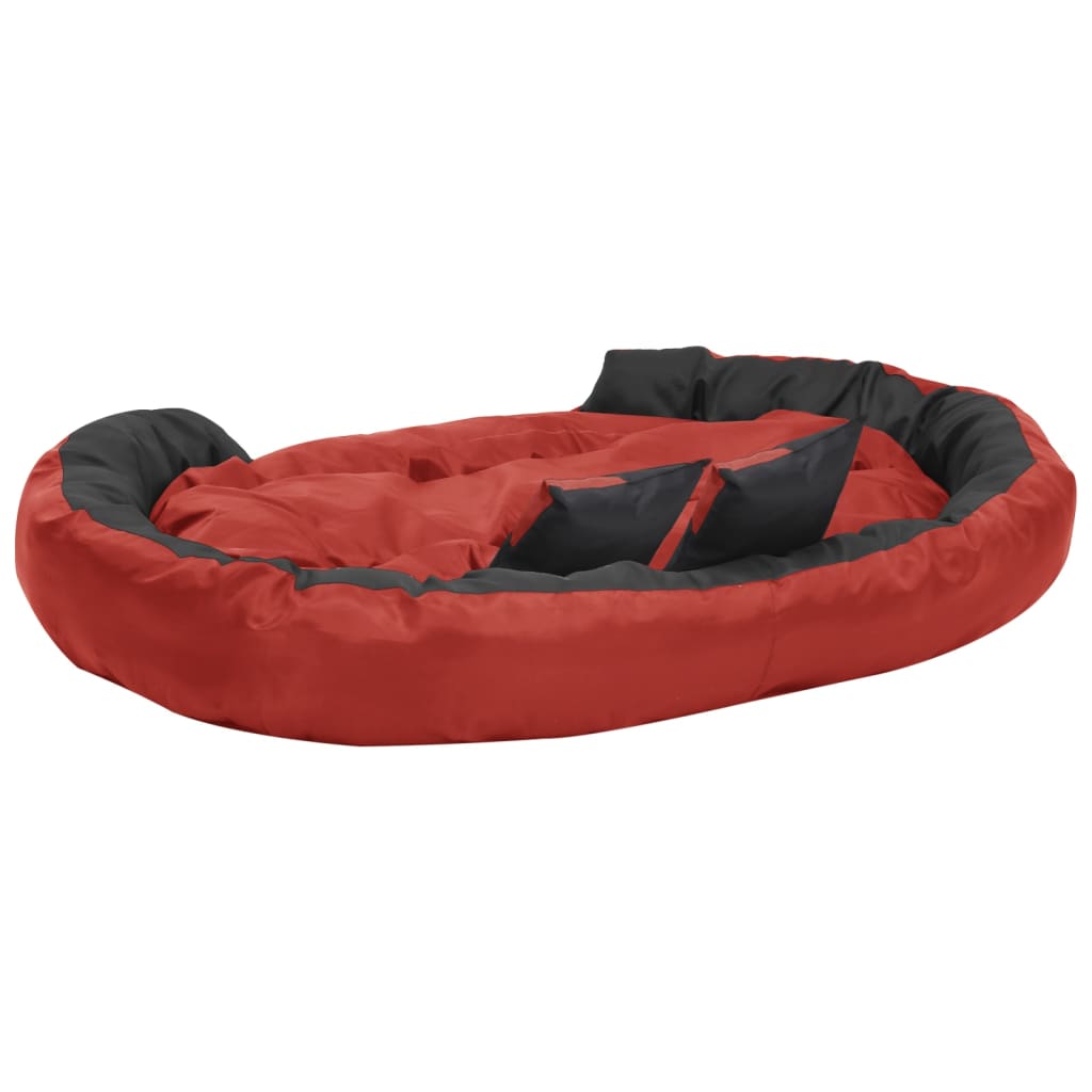 Hundekissen Wendbar und Waschbar Rot und Schwarz 150x120x25 cm