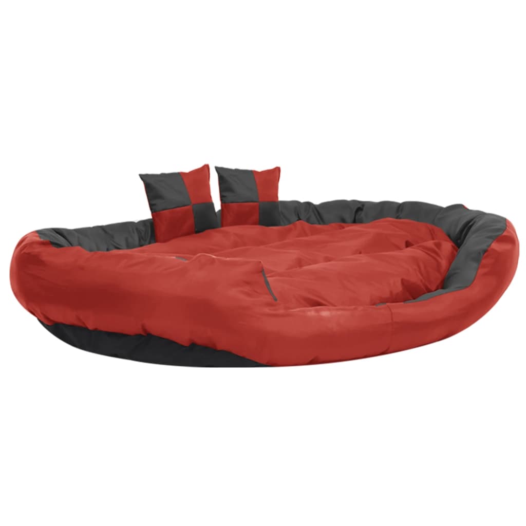 Hundekissen Wendbar und Waschbar Rot und Schwarz 150x120x25 cm