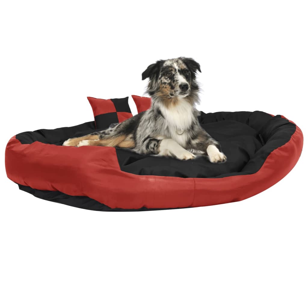 Hundekissen Wendbar und Waschbar Rot und Schwarz 150x120x25 cm
