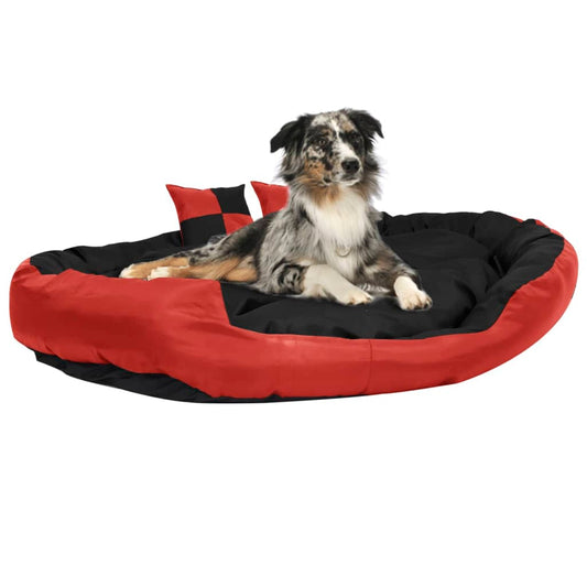 Hundekissen Wendbar und Waschbar Rot und Schwarz 150x120x25 cm