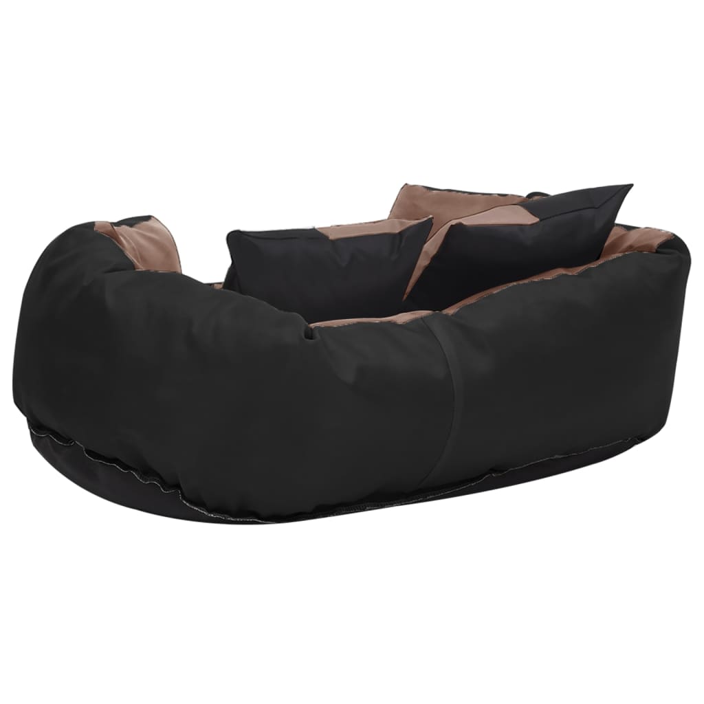 Hundekissen Wendbar und Waschbar Schwarz und Braun 65x50x20 cm