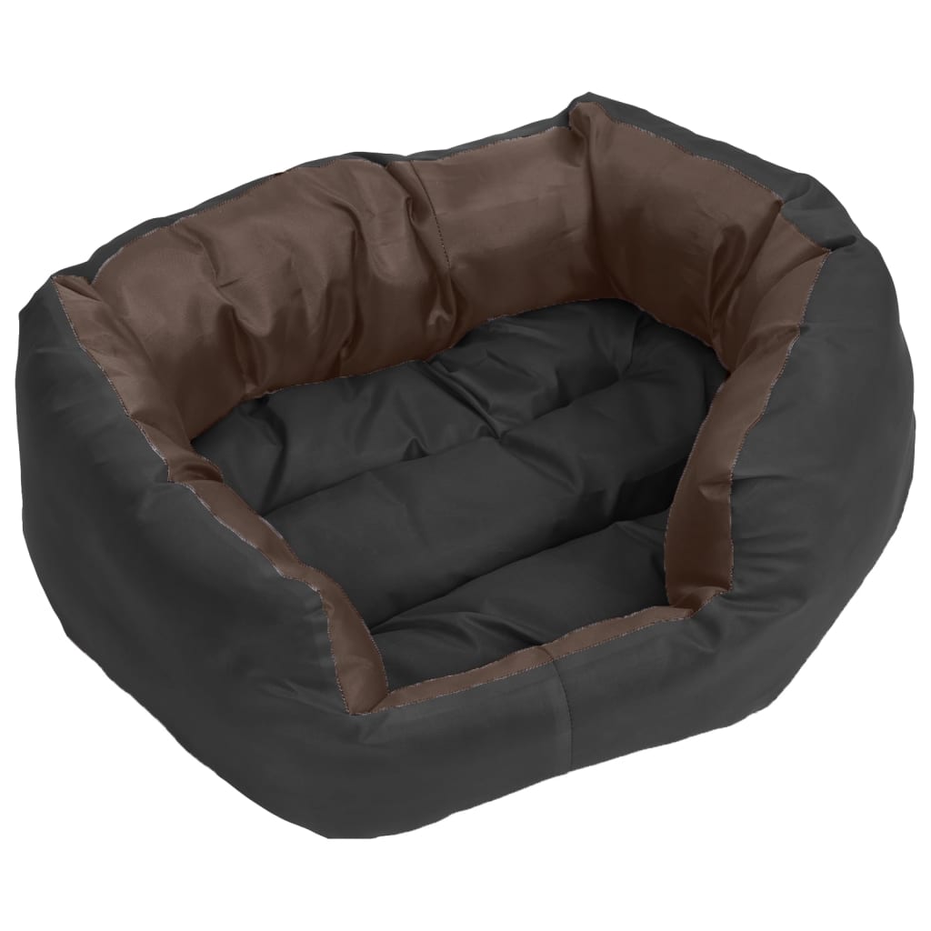 Hundekissen Wendbar und Waschbar Schwarz und Braun 65x50x20 cm
