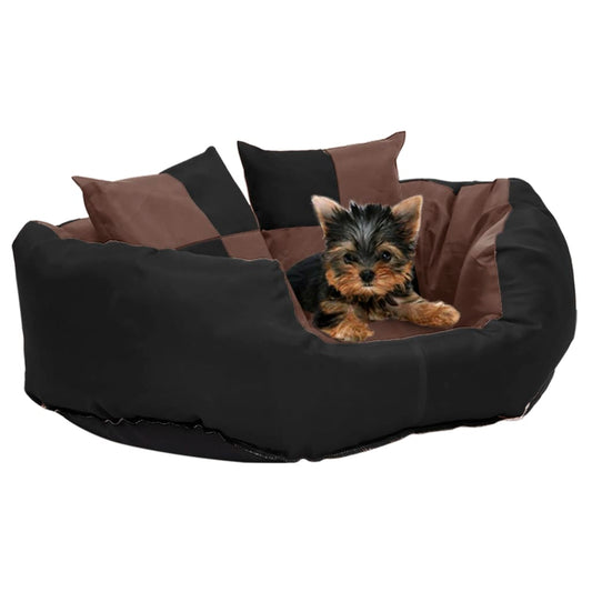 Hundekissen Wendbar und Waschbar Schwarz und Braun 65x50x20 cm