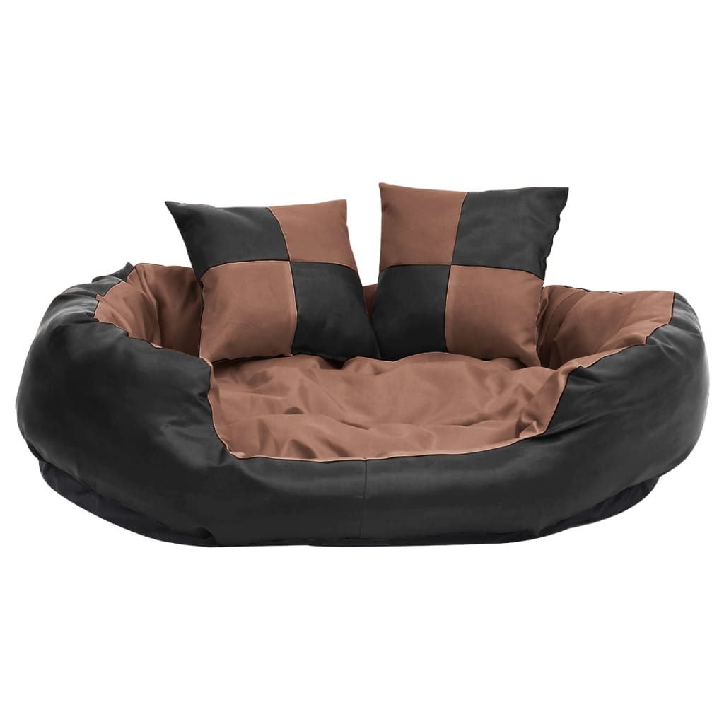 Hundekissen Wendbar und Waschbar Schwarz und Braun 85x70x20 cm