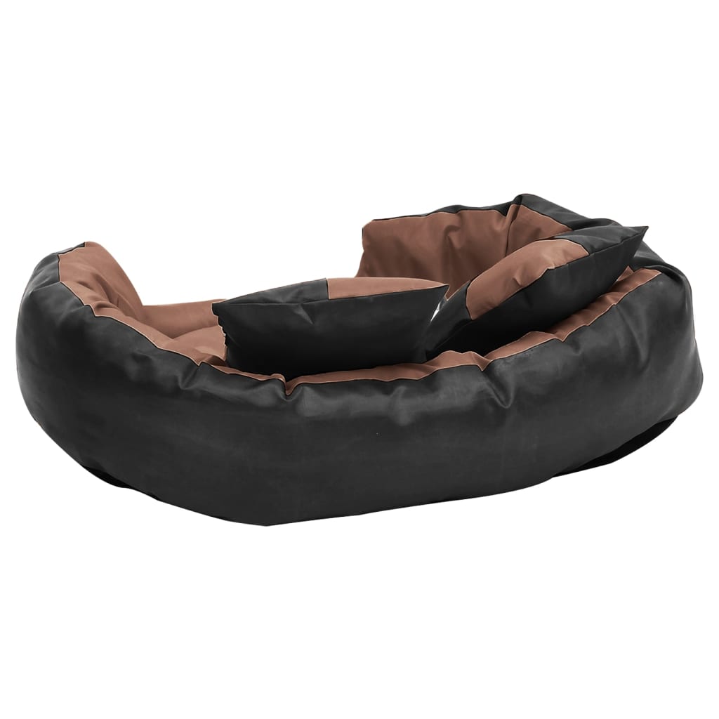 Hundekissen Wendbar und Waschbar Schwarz und Braun 85x70x20 cm