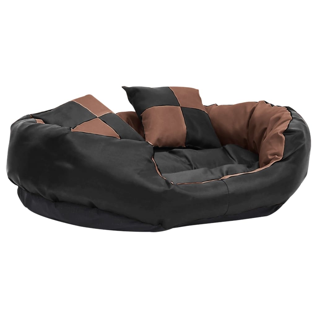 Hundekissen Wendbar und Waschbar Schwarz und Braun 85x70x20 cm