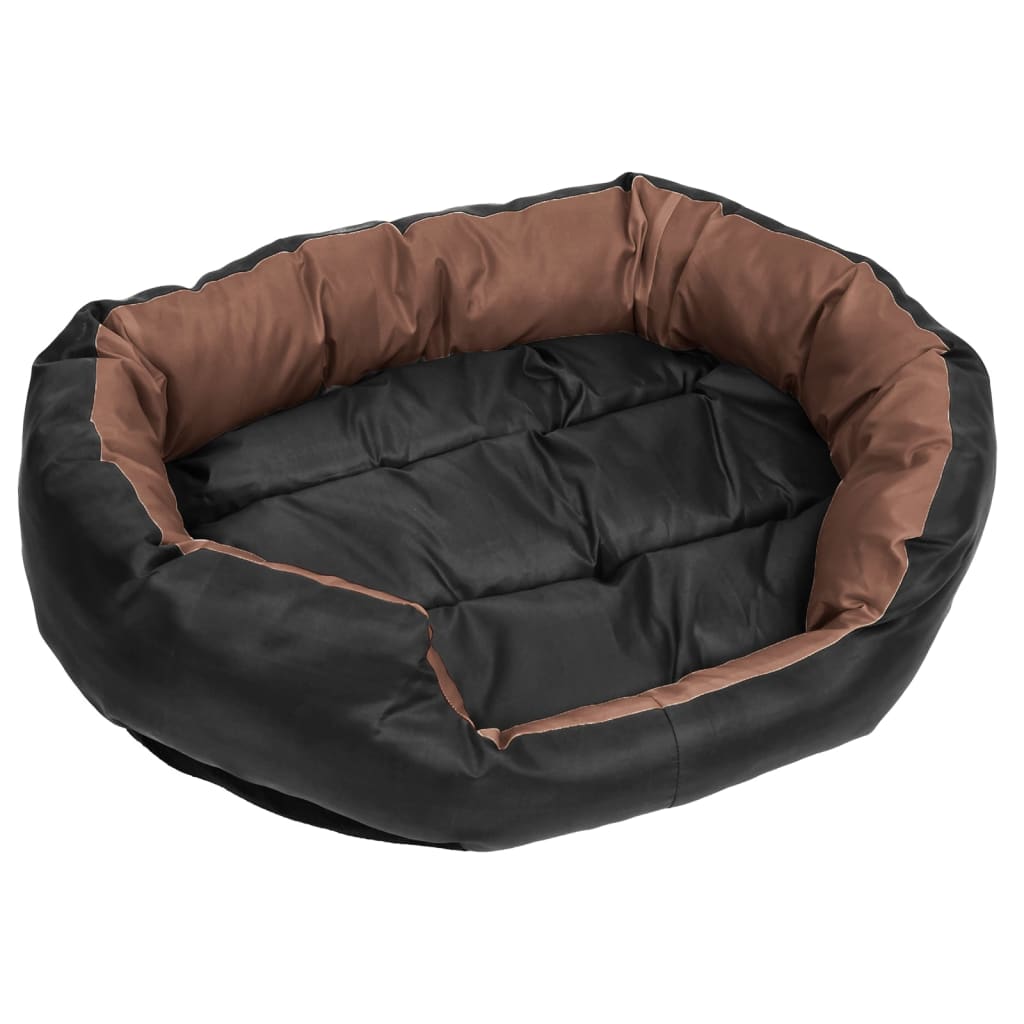 Hundekissen Wendbar und Waschbar Schwarz und Braun 85x70x20 cm