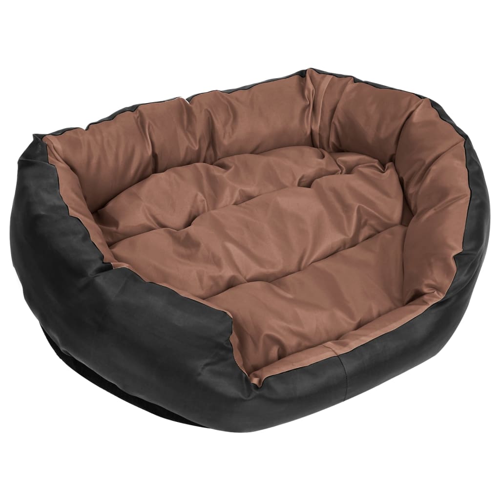 Hundekissen Wendbar und Waschbar Schwarz und Braun 85x70x20 cm