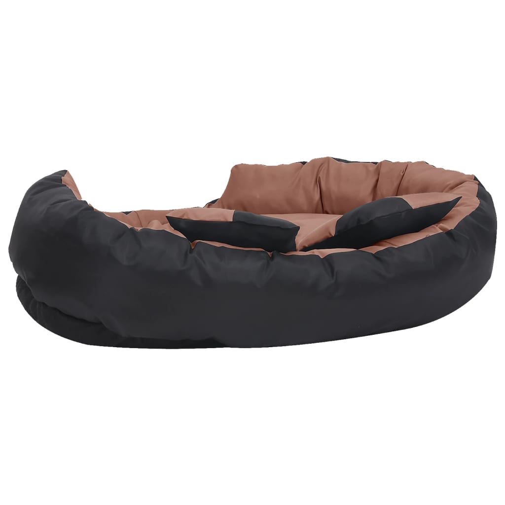 Hundekissen Wendbar und Waschbar Schwarz und Braun 110x80x23 cm
