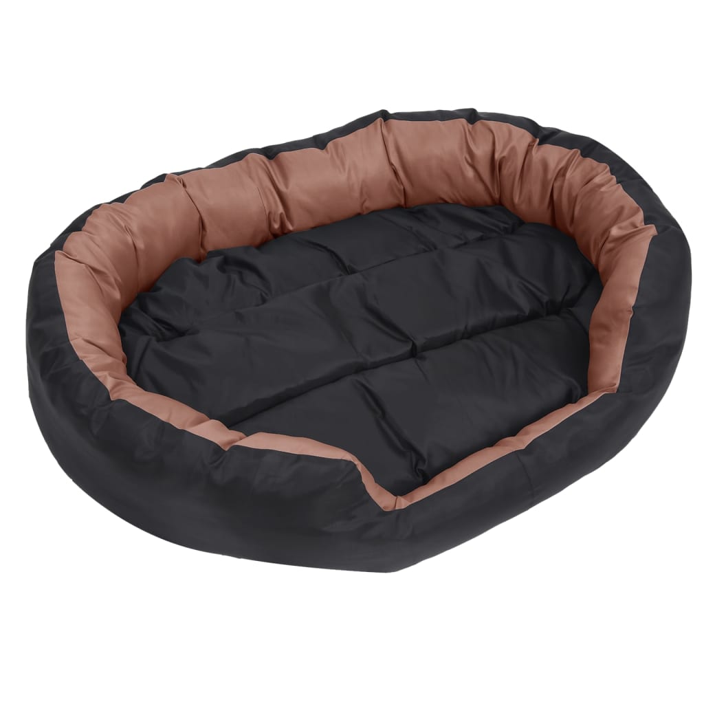 Hundekissen Wendbar und Waschbar Schwarz und Braun 110x80x23 cm