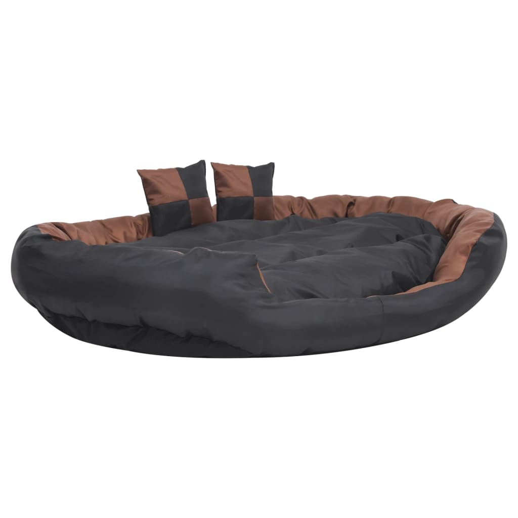 Hundekissen Wendbar und Waschbar Schwarz und Braun 150x120x25 cm