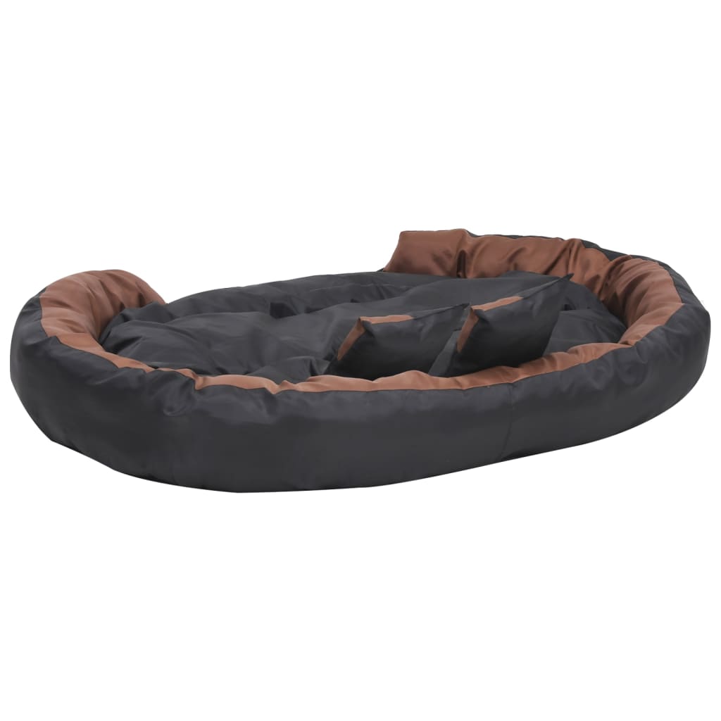 Hundekissen Wendbar und Waschbar Schwarz und Braun 150x120x25 cm