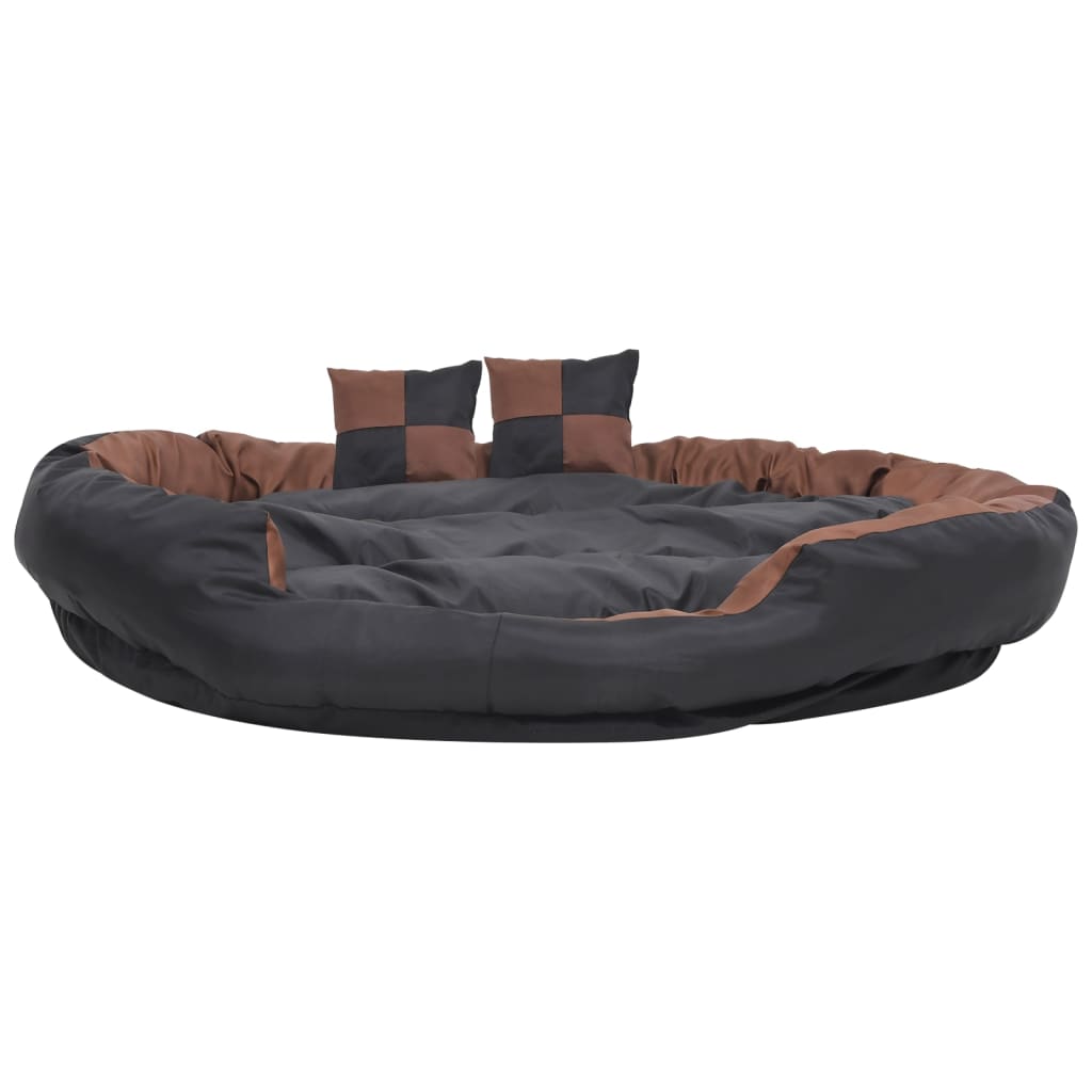 Hundekissen Wendbar und Waschbar Schwarz und Braun 150x120x25 cm