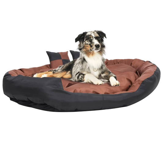 Hundekissen Wendbar und Waschbar Schwarz und Braun 150x120x25 cm