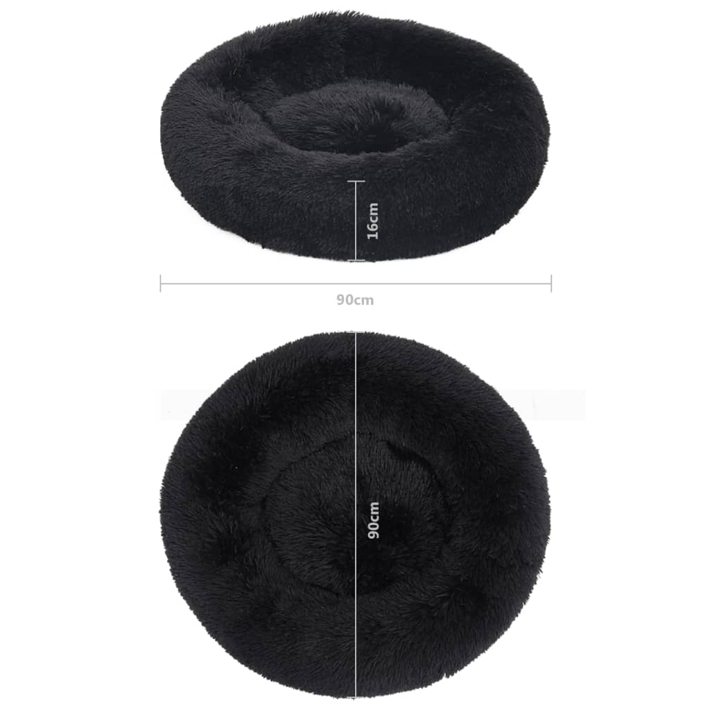 Hunde- und Katzenkissen Waschbar Schwarz 90x90x16 cm Plüsch