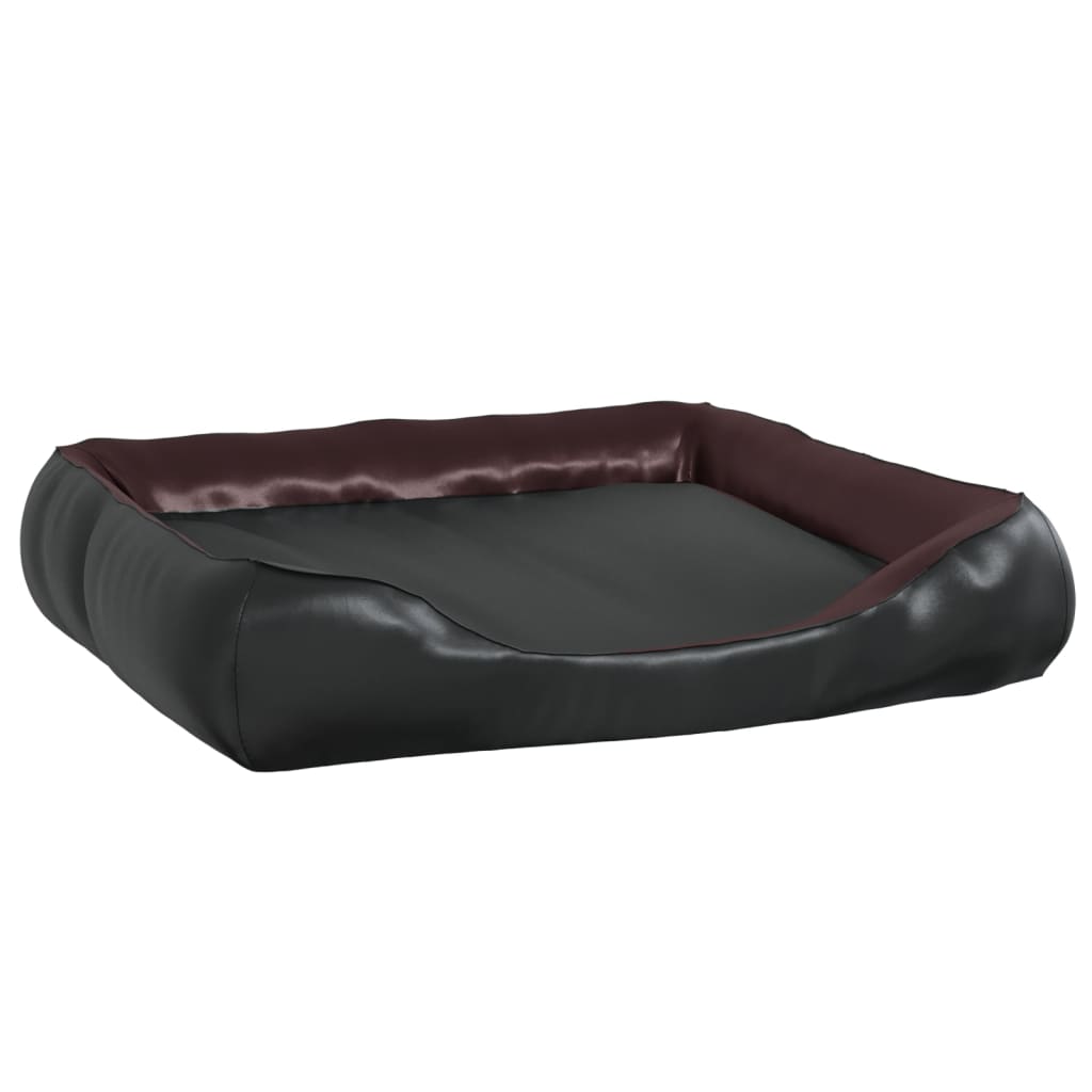 Hundebett Schwarz/Braun 120x100x27 cm Kunstleder