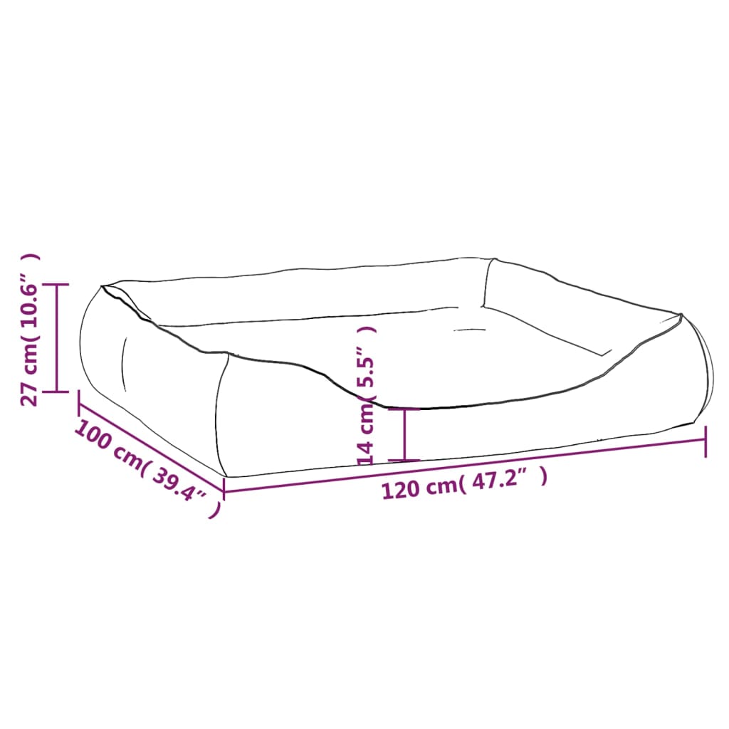 Hundebett Schwarz/Braun 120x100x27 cm Kunstleder