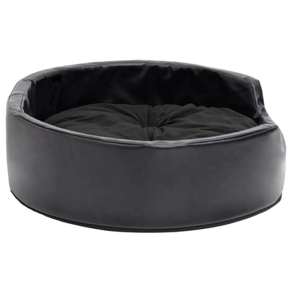 Hundebett Schwarz 69x59x19 cm Plüsch und Kunstleder