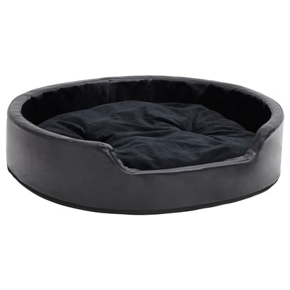 Hundebett Schwarz 79x70x19 cm Plüsch und Kunstleder