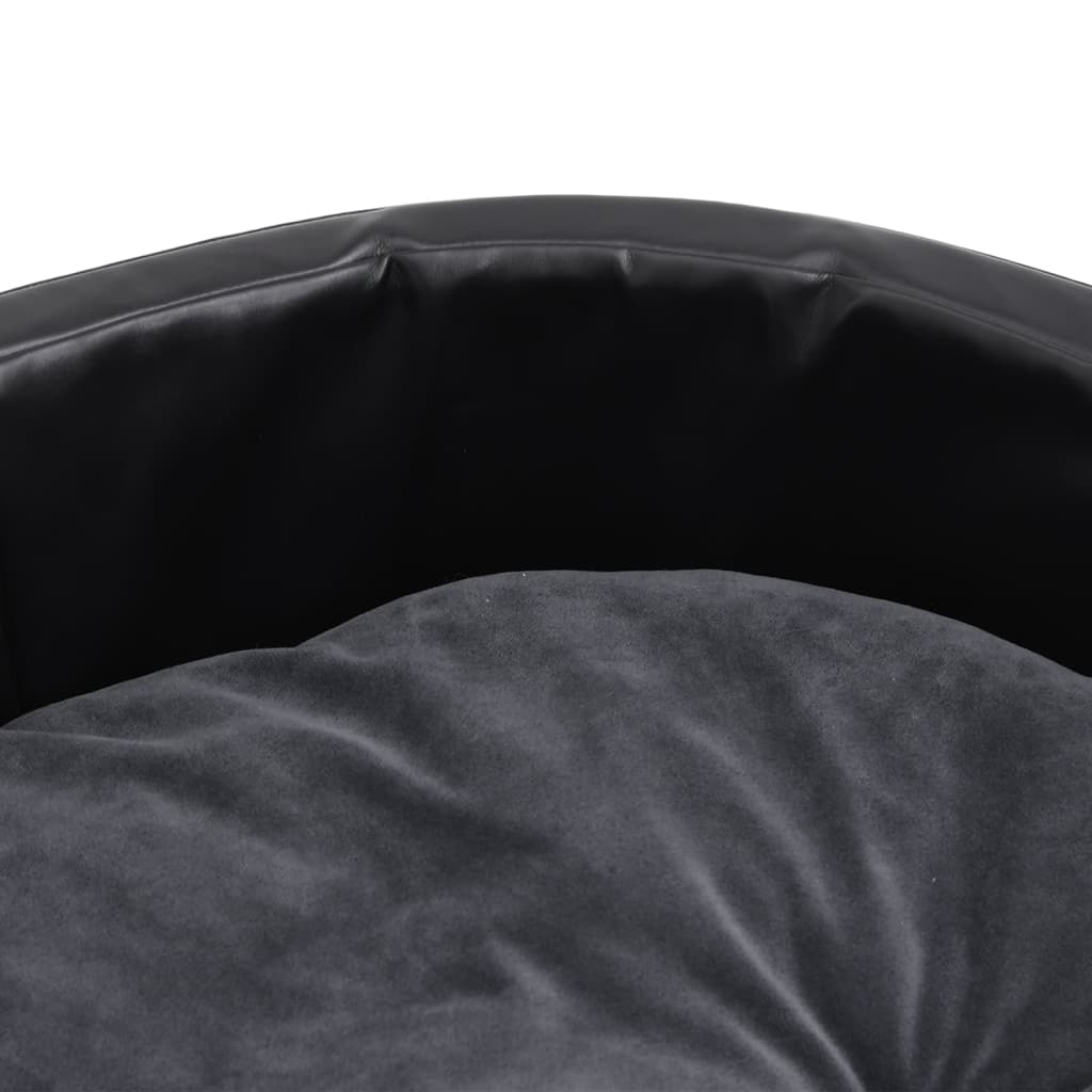 Hundebett Schwarz-Dunkelgrau 79x70x19 cm Plüsch und Kunstleder